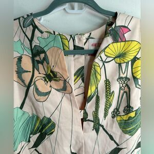 H&M Conscious Women’s Dress Shift Pink Floral Lined Pockets Sleeveless Sz 8